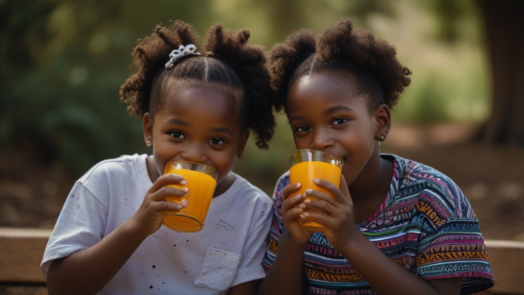 Kids drinking Tropical Splash Juices in Nigeria